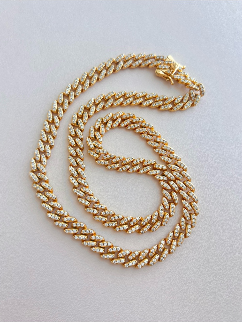 7MM Iced Miami Cuban Gold Link Chain Necklace
